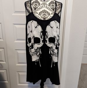 NWT Hot Topic glitter skull tank